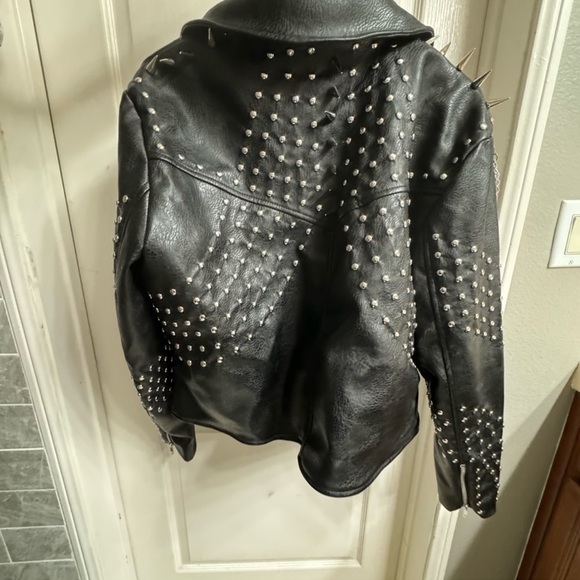 Akira Azalea Wang Simple Chain Stud Moto Jacket Faux Leather 1x plus - Picture 10 of 10